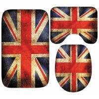 QSR STORE Vintage Grunge Union Jack UK Flag Bath Mat for Bathroom Toilet  Carpet Shower Room Floor Rug Black White Old Home Decor