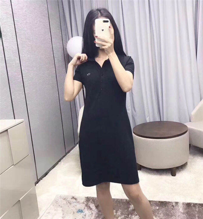 ready-stock-women-polo-shirts-mini-dress-korean-style-summer-casual-turn-down-collar-short-sleeve-button-down-dresses-official-authentic