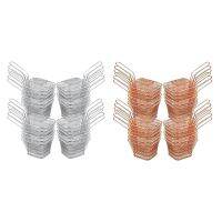 24Pcs Mini Square Fry Basket Stainless Steel French Fry Holder Deep Fry Basket Mesh Food Basket with Handles