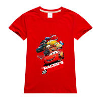 เสื้อท่อนบนแขนยาวเด็กผู้หญิง Lightning McQueen เสื้อผ้าแขนสั้นสำหรับเด็กผู้ชายเสื้อยืดฤดูร้อนผ้าฝ้ายน่ารักการ์ตูน0000