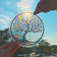 Kizcozy Tree of Life Decal วัสดุพื้นผิวสายรุ้ง Sunshine Catcher Static Cling Window สติ๊กเกอร์ติดผนังตกแต่ง Glass Decor-Lusjeh