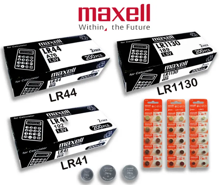 ORIGINAL MAXELL LR41 192/LR44 A76/LR1130 189 MAXELL ALKALINE 1.5V ...