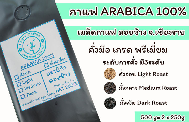 เมล็ดกาแฟคั่ว-arabica100-ดอยช้าง-จ-เชียงราย