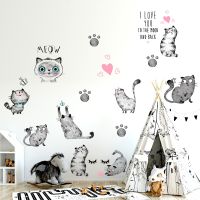 New style black hand-painted cute cat wall stickers for living room bedroom childrens room decoration