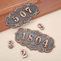 【LZ】❆№  1PC 0-9 Old Antique Copper House Number Plastic Door Plate Custom Sign Door Number Sticker for Hotel Apartment Villa Door Plate