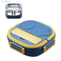 ▬ Lunch Box With Fork 3 Compartment Japanese Lunch Box Reusable Lunch Dinner Containers Leakproof Stainless Steel Bento Box