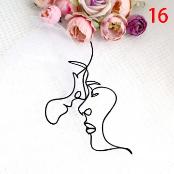 1Pc Acrylic Abstract Minimalist Art Lady Face Cake Topper Girls