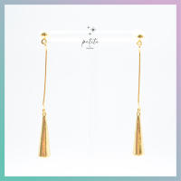 [petite by PRAKYRE] Tick-Tock earrings- ต่าหูห้อยสีทองแบบ มินิมอล เกาหลี เก๋ ใส่ได้ประจำทุกวัน