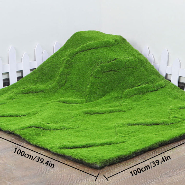p5u7ม้วนสนามหญ้าใหม่50-100ซมพืชพรมมอสปลอมพรมติดผนังสนามหญ้าดอกเห็ดสวนภูมิทัศน์ตกแต่งงานแต่งงานเทศกาล