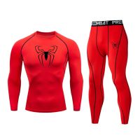 2Pc　Winter Thermal Underwear Men Set Compression Sports Suit Long Johns Clothes Running Tracksuit Wear Exercise Workout Tights