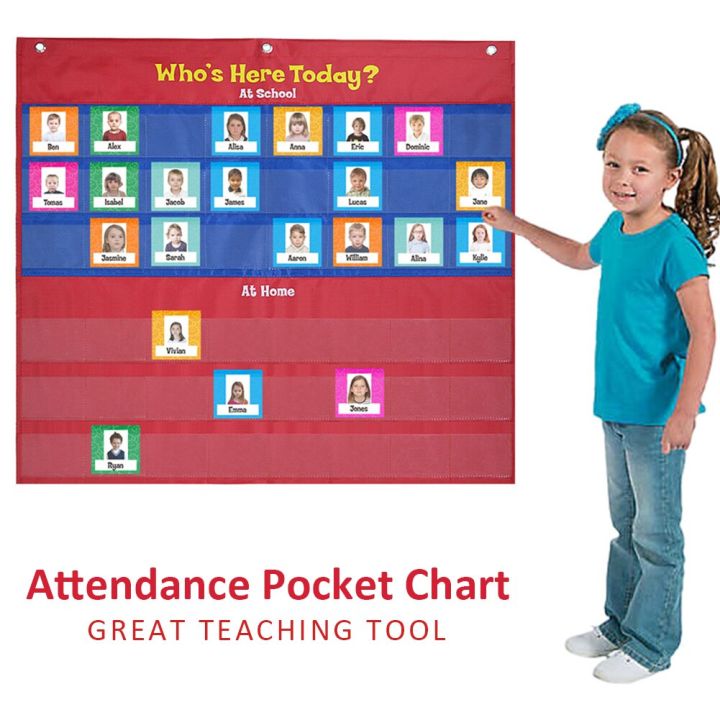 school-classroom-attendance-pocket-chart-with-72-color-cards-teacher-accessories-for-classroom-management