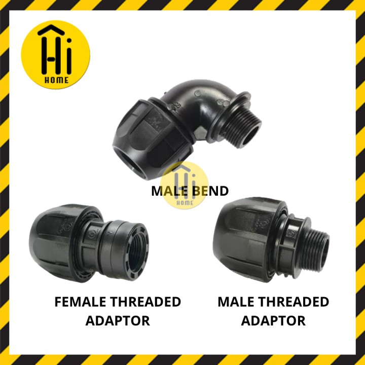 Poly Pipe Fitting Male Female Threaded Adaptor Bend Connectors Water