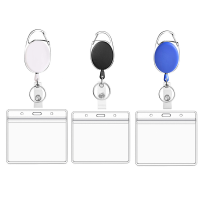 1pcs Badge Holder Plastic Vertical Cards Holder with Lanyard Retractable Key Holder Nurse Badge Landyard for Keys