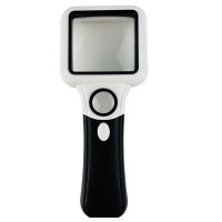 Handheld 5X 45X Lighted Magnifier with 3 LED+UV Lamp Reading Magnifying Glass Jewelry Banknote Inspection Magnifier