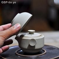 MyMediTravel ภาชนะดินเผาผิวหยาบง่ายๆถ้วยด่วน1หม้อชุดถ้วย Gratis Ongkir กาชงกาแฟ Gaiwan และ Teacups