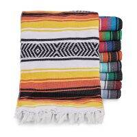 130x170cm Mexican Style Beach Blanket Handmade Woven Towel Tassels Throw Rug for Sofa Bed Home Picnic Mat Striped Tablecloth