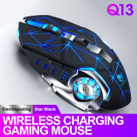 เมาส์ไร้สายชาร์จเมาส์สำหรับเล่นเกม Mute Backlit Mouse Mechanical Ergonomic Optical อุปกรณ์เสริมคอมพิวเตอร์สำหรับ Pc แล็ปท็อป