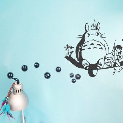 Free shipping Cute Kawaii Vinyl Wall Anime Decals - Ghibli Totoro - Soot Sprites Wall Art Applique Stickers Anime Decoration