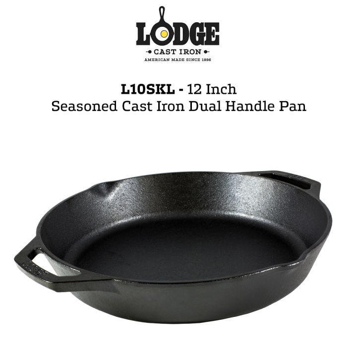 Lodge Cast Iron 12 Seasoned Dual Handle Pan - L10SKL 