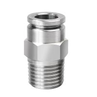 【CW】 Fit 4mm Tube OD 1/8 39; 39; BSPT Male Thread 304 Stainless Steel Pneumatic Pipe Fitting Push In Quick Connector