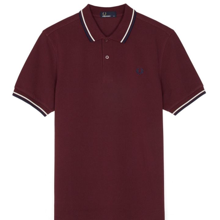 fred-perry-เสื้อบูติกคลาสสิกสำหรับฤดูร้อน-เสื้อคอปกทรงสลิมฟิตสีทึบผ้าฝ้ายแท้ผู้ชายเสื้อโปโลขนาดพลัสไซส์