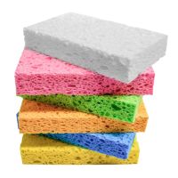 6Pcs Wood Pulp Cotton Scouring Pad Dishwash Sponge Pad Household Kitchen Absorbing Water Non stick Pan Oil To Remove Dish Towel