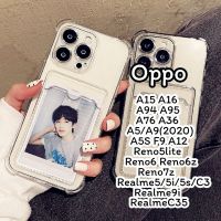 เคสใส่บัตร Oppo A15 A16 A94 A95 A5(2020) A5S F9 A76 A36 Reno5lite Reno6 Reno6z Reno7z Realme5 5i C3 C35