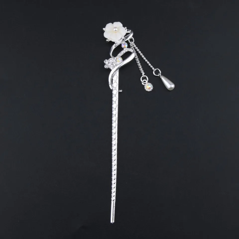 LazaraHome Handmade Traditional Chinese Dangle Flower Hair Pin