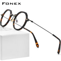 FONEX Acetate Titanium Glasses Frame Men Vintage Polygon Prescription Eyeglasses Women Optical Spectacles Eyewear F85677