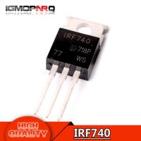 ทรานซิสเตอร์ MOSFET IRF740 TO220 IRF740PBF TO-220 400V/10A N-ช่องใหม่แบบดั้งเดิมจำนวน10ชิ้น