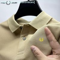 ❇♦Fred Perry FREDPERRY ของแท้เสื้อโปโลผู้ชาย,เสื้อยืดผ้าฝ้ายปักหูสั้นแนวธุรกิจลำลองฤดูร้อน