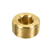 Brass Pipe Plug Male Thread Hex Internal Head Socket Fitting Water Air Fuel Pipeline Pipe Fittings Accessories