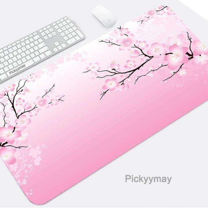 สีชมพู-sakura-mouse-pad-แผ่นรองเมาส์เกมมิ่ง-sakura-mouse-แป้นพิมพ์เกมมิ่งขนาดใหญ่-แผ่นรองโต๊ะคอมพิวเตอร์