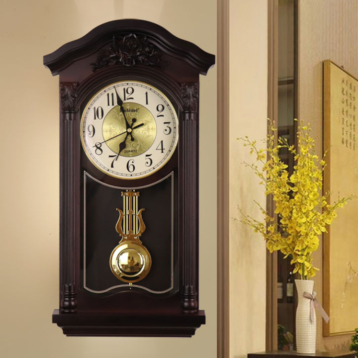 จีนขนาดใหญ่3d-นาฬิกาแขวนวินเทจห้องนั่งเล่นยุโรปลูกตุ้มนาฬิกาแขวนย้อนยุคการออกแบบที่ทันสมัยบ้านบ้านไร่ตกแต่ง