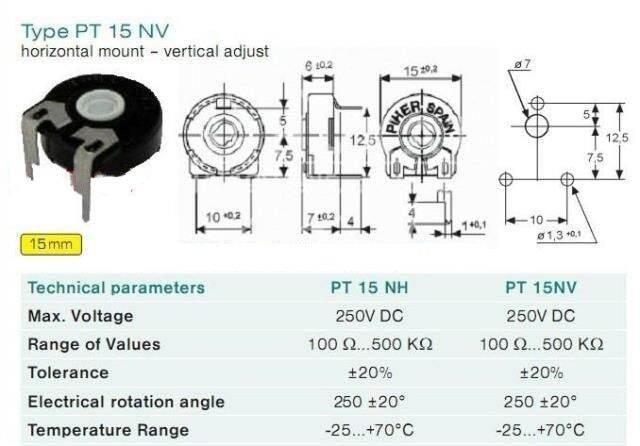 yyt-5pcs-potentiometer-pt15-254-15mm-horizontal-250k-adjustable-resistance-oval-hole