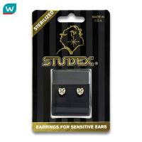 Studex สตั๊ดเด็กซ์ เซนซิทีฟ สเตอริไลส์ ต่างหู สำหรับผิวแพ้ง่าย ทองชุบ คิวบิคเซอโคเนีย ฮาร์ท