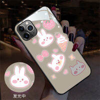 HongYueNuanTongSheBeiYou เคสกระจกเรืองแสงไฟแฟลช Led สำหรับ Samsung Galaxy S20 S21 S23 Plus Ultra Note 10 20 A21S ไฟ LED Up