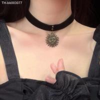 ☂∏☂ Hot Gothic Hip Hop Y2k Jewelry Women Gothic Leon Mathilda Necklace Girls Black Velvet Ribbon Retro Sun Shaped Choker Necklace