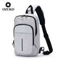 Ozuko กระเป๋าทรงอานม้าสะพายข้างสำหรับผู้ชาย,กระเป๋าคาดเอวคาดไหล่แฟชั่นธุรกิจกระเป๋าสะพายไหล่กีฬาใหม่