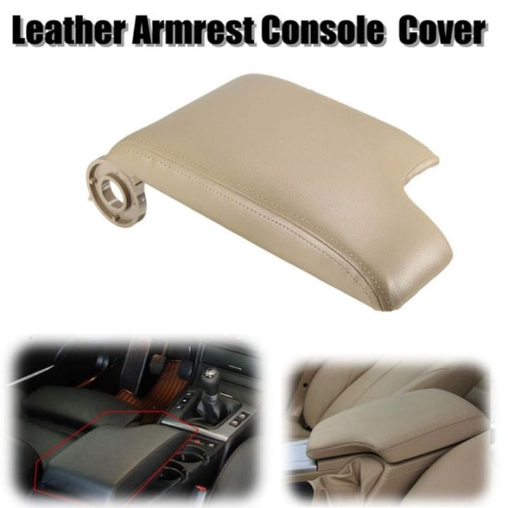 1pcs-leather-armrest-with-plastic-plate-for-e46-3-series-1999-2005-left-hand-drive-beige