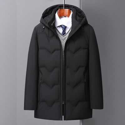 [COD] Dads cotton-padded winter coat plus velvet thickened 2021 new middle-aged and elderly mens warm collar clothes