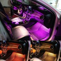 Car Interior Lights 36 LEDs DC 12V Car Floor Atmosphere Glow Neon lights Multicolor Music Car LED Strip Lights Underdash