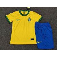 【NOV】 Most popular (2-13years) Top Quality Brazil Home Kids Kit 202021 Season Soccer Jersey Soccer Jersi Childrens Suit Shirt with Shorts 2 Pieces Set with Socks Option Boys Football Jersi NEYMAR JR 10 DIY PRINT