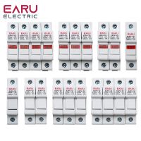 Din Rail Solar PV DC Fuse Holders with Indicator Light suitable for 10*38mm DC PV Fuse Link for Solar Photovoltaic System Pro Wires Leads Adapters