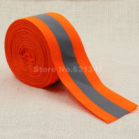 Orange 50mm*20mm(W) Reflective Fabric Ribbon Webbing Tape Strip Edging Braid Trim Sew On Tape