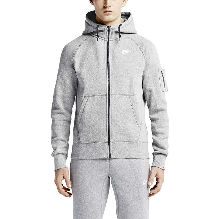 100% Original - Nike Full Zip Mens Hoodie - Grey Lazada