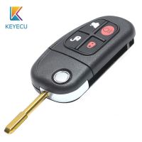 【top-rated】 islwpi KEYECU สำหรับ Jaguar XJ8 X-Type 2002 2003 2004 2005 2006 2007 2008 4ปุ่มรีโมทคอนโทรลรถ Key Case