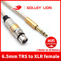 GOLLEY LION สายเคเบิล XLR ตัวเมีย1/4นิ้ว6.35มม. TRS เป็น XLR สำหรับเครื่องผสมเสียงคอนโซลเพาเวอร์แอมป์