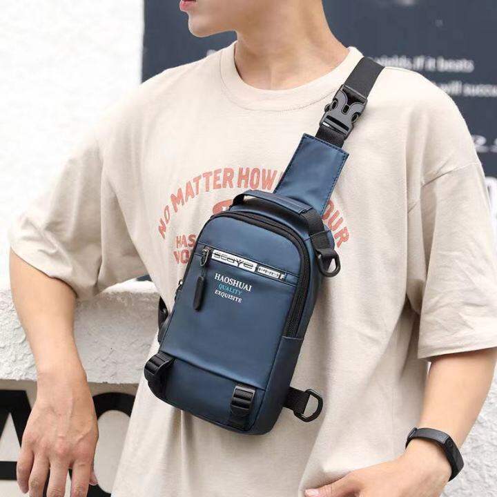 Al 6101 Korean Fashion Canvas Sling Shoulder Cross Bag Mens Chest Cross Body Lazada Ph 3047