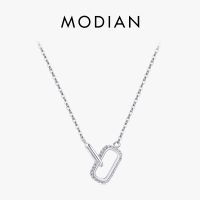 Modian สร้อยคอโซ่เงินแท้ 925 จี้ตัวล็อก โรแมนติก ของขวัญแต่งงาน สําหรับผู้หญิง